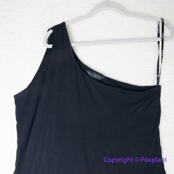 New! Eloquii‎  One Shoulder Bodysuit black, women plus size 18/20 - Picture 4 of 14